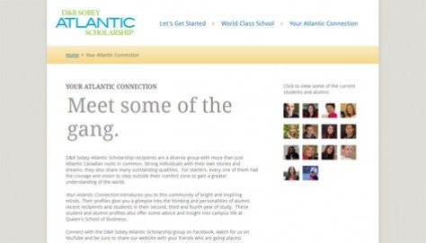 Automatically lists past recipients and alumni added to the site on the sidebar. 
