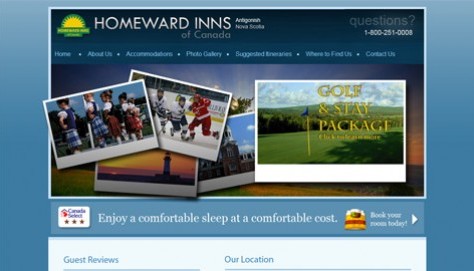 HomePage shows the latest blog posts, a static map and links to user reviews.