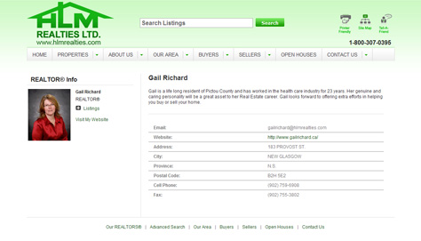 Each agent can have their own page (and .com domain)