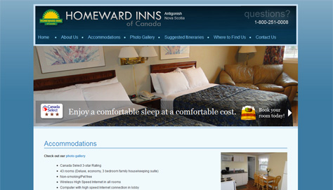 Online Booking is available on every page through a lightbox popup.