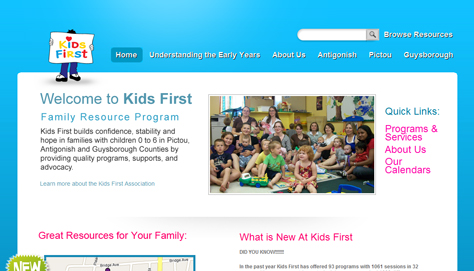 Home displays the most important info up front, with clear paths to get visitors the info they want