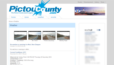 Local weather updates automatically with real-time highway web-cam